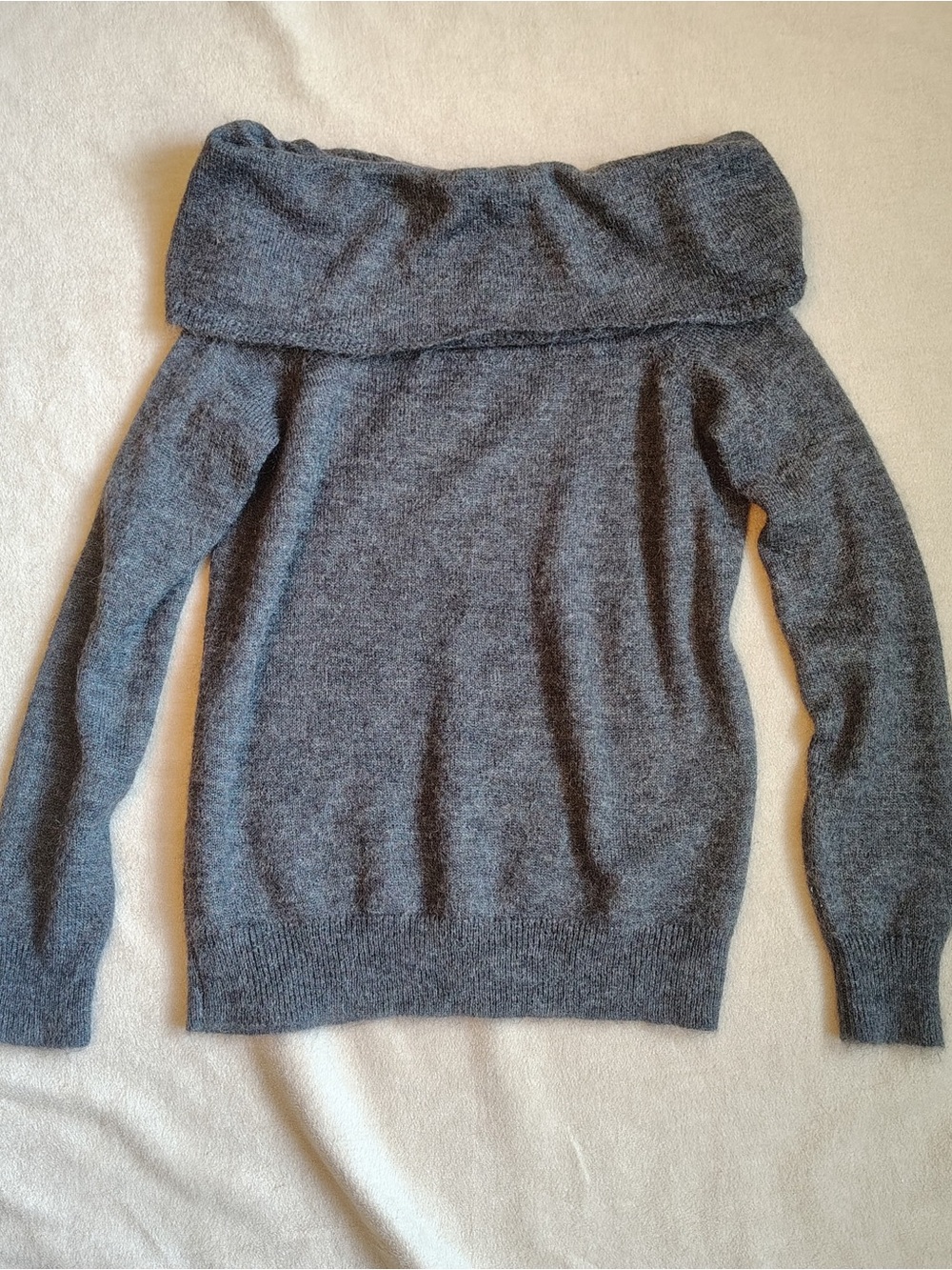 Designers Remix Wool Kidmohair Off Shoulder Knit Sweater Gray Women M Luxury
